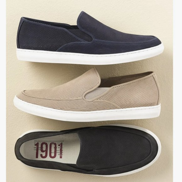 1901 Quality Manufacturing Co NEW Men's VENICE Perforated Suede Slip-On Shoes 45 - Picture 4 of 16